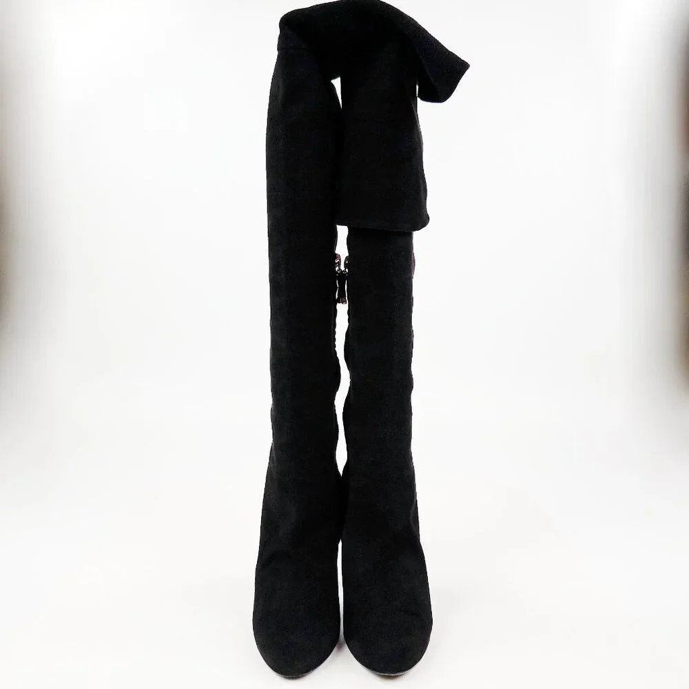 Ralph Lauren Collection Purple Label Tall Suede Heeled Boots - Picture 3 of 14